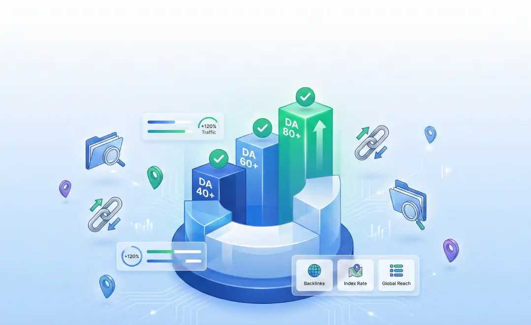 Data visualization chart showing categorized high domain authority directory submission sites with SEO performance metrics and growth indicators